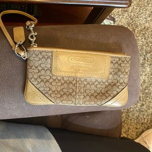 COACH leather wristlet